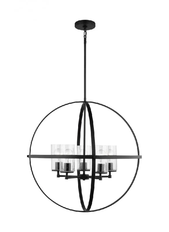 Chandeliers with Frosted Glass for a Softer Light DiffusionChandeliers with Frosted Glass for a Softer Light DiffusionAlturas indoor dimmable 5-light single tier chandelier in midnight black finish with spherical steel Chandeliers with Frosted Glass for a Softer Light DiffusionChandeliers with Frosted Glass for a Softer Light DiffusionAlturas indoor dimmable 5-light single tier chandelier in midnight black finish with spherical steel