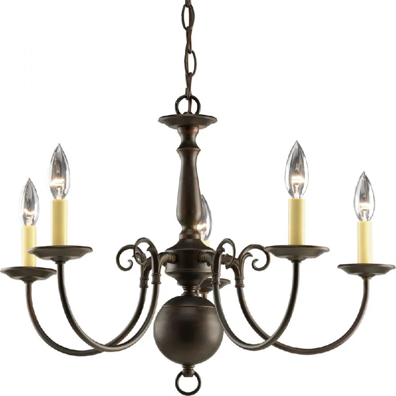 Chandeliers with Candle - Style Bulbs for a Classic AestheticChandeliers with Candle - Style Bulbs for a Classic AestheticAmericana Collection Five-Light Antique Bronze Ivory Candle Traditional Chandelier Light