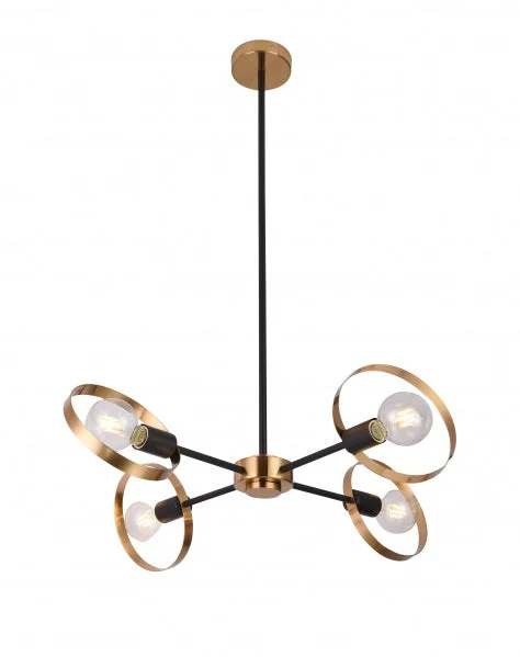 Chandeliers with Metal Frames in Bronze FinishChandeliers with Metal Frames in Bronze FinishBethel International TR73C27BR Chandelier Light - Black & Brushed Brass