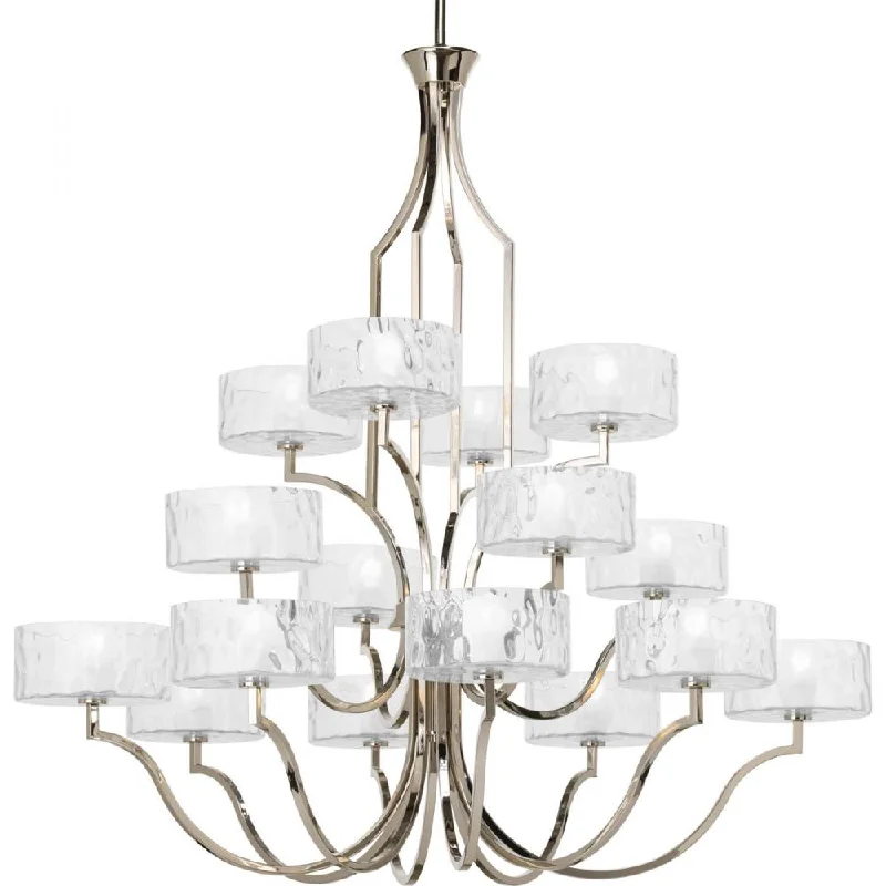 Chandeliers with Adjustable Height for Custom InstallationChandeliers with Adjustable Height for Custom InstallationCaress Collection Sixteen-Light Polished Nickel Clear Water Glass Luxe Chandelier Light Chandeliers with Adjustable Height for Custom InstallationChandeliers with Adjustable Height for Custom InstallationCaress Collection Sixteen-Light Polished Nickel Clear Water Glass Luxe Chandelier Light