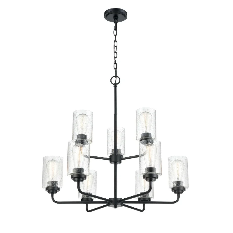Chandeliers with Adjustable Height for Custom InstallationChandeliers with Adjustable Height for Custom InstallationMillennium Lighting Moven 9 Light Chandelier in Multiple Finishes with Seeded Glass Shades