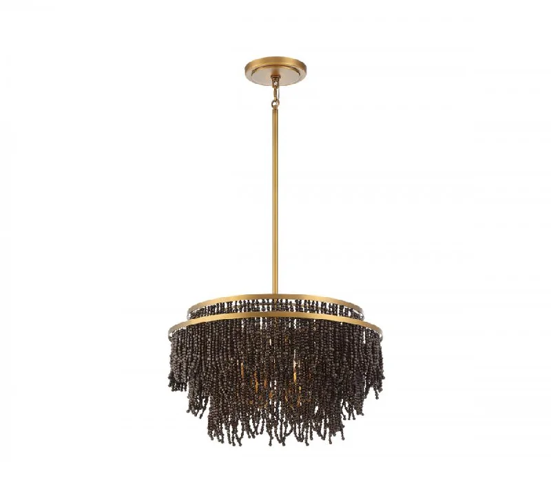 Large Chandeliers for Grand Halls and FoyersLarge Chandeliers for Grand Halls and FoyersMolfetta, 5 Light Chandelier, Antique Brass with Black Beads