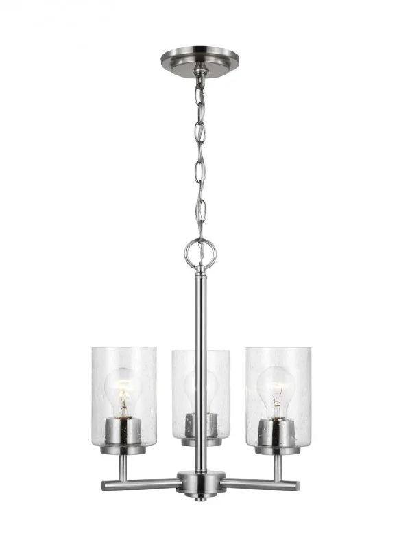 Chandeliers with Metal Frames in Silver FinishChandeliers with Metal Frames in Silver FinishOslo indoor dimmable 3-light chandelier in a brushed nickel finish with a clear seeded glass shade Chandeliers with Metal Frames in Silver FinishChandeliers with Metal Frames in Silver FinishOslo indoor dimmable 3-light chandelier in a brushed nickel finish with a clear seeded glass shade