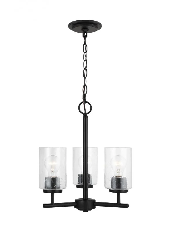 Chandeliers with Frosted Glass for a Softer Light DiffusionChandeliers with Frosted Glass for a Softer Light DiffusionOslo indoor dimmable 3-light chandelier in a midnight black finish with a clear seeded glass shade Chandeliers with Frosted Glass for a Softer Light DiffusionChandeliers with Frosted Glass for a Softer Light DiffusionOslo indoor dimmable 3-light chandelier in a midnight black finish with a clear seeded glass shade