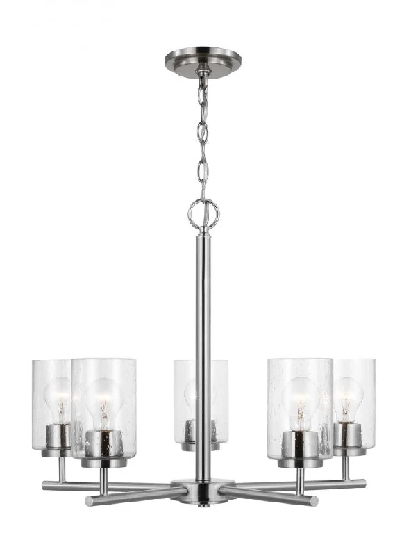 Large Chandeliers for Grand Halls and FoyersLarge Chandeliers for Grand Halls and FoyersOslo indoor dimmable 5-light chandelier in a brushed nickel finish with a clear seeded glass shade Large Chandeliers for Grand Halls and FoyersLarge Chandeliers for Grand Halls and FoyersOslo indoor dimmable 5-light chandelier in a brushed nickel finish with a clear seeded glass shade