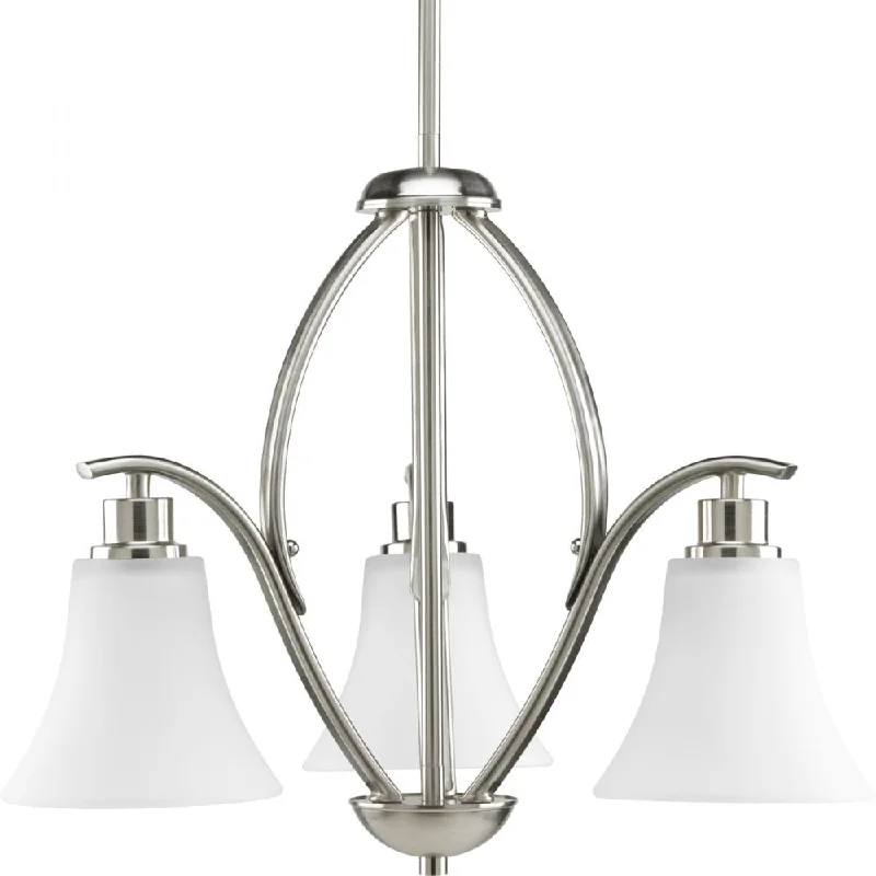 Chandeliers with Metal Frames in Silver FinishChandeliers with Metal Frames in Silver FinishP4489-09 3-100W MED DOWN Chandelier Chandeliers with Metal Frames in Silver FinishChandeliers with Metal Frames in Silver FinishP4489-09 3-100W MED DOWN Chandelier