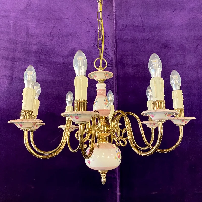 Chandeliers with Metal Frames in Gold FinishChandeliers with Metal Frames in Gold FinishPretty Vintage Delft Porcelain Chandelier Chandeliers with Metal Frames in Gold FinishChandeliers with Metal Frames in Gold FinishPretty Vintage Delft Porcelain Chandelier