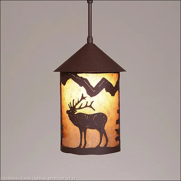 Retro Ceiling Lights Inspired by the 1950s and 1960s DesignRetro Ceiling Lights Inspired by the 1950s and 1960s DesignAvalanche Ranch Cascade Lantern-Mountain Elk M24533AL-ST-27 Pendant Light - Rustic Brown