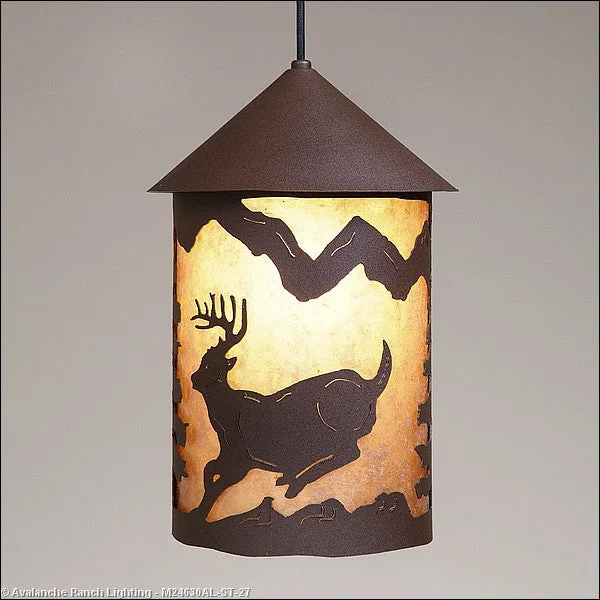 African - Inspired Ceiling Lights with Tribal Patterns and Natural MaterialsAfrican - Inspired Ceiling Lights with Tribal Patterns and Natural MaterialsAvalanche Ranch Cascade Lantern-Mountain Deer M24630AL-ST-27 Pendant Light - Rustic Brown African - Inspired Ceiling Lights with Tribal Patterns and Natural MaterialsAfrican - Inspired Ceiling Lights with Tribal Patterns and Natural MaterialsAvalanche Ranch Cascade Lantern-Mountain Deer M24630AL-ST-27 Pendant Light - Rustic Brown