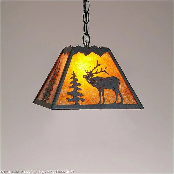 Metal Ceiling Lights in Brass, Copper, Stainless Steel, and IronMetal Ceiling Lights in Brass, Copper, Stainless Steel, and IronAvalanche Ranch Rocky Mountain-Mountain Elk Rustic Brown M26333AM-CH-27 Pendant Light - Rustic Brown Metal Ceiling Lights in Brass, Copper, Stainless Steel, and IronMetal Ceiling Lights in Brass, Copper, Stainless Steel, and IronAvalanche Ranch Rocky Mountain-Mountain Elk Rustic Brown M26333AM-CH-27 Pendant Light - Rustic Brown
