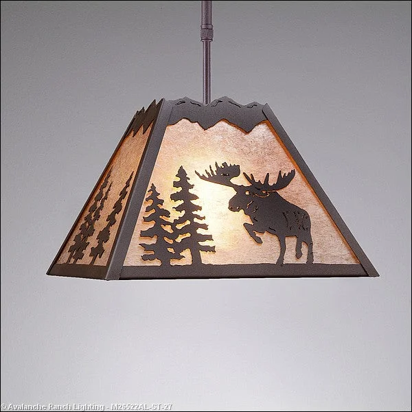 Indian - Themed Ceiling Lights with Intricate Filigree and Mirror WorkIndian - Themed Ceiling Lights with Intricate Filigree and Mirror WorkAvalanche Ranch Rocky Mountain-Alaska Moose Rustic Brown M26522AL-ST-27 Pendant Light - Rustic Brown Indian - Themed Ceiling Lights with Intricate Filigree and Mirror WorkIndian - Themed Ceiling Lights with Intricate Filigree and Mirror WorkAvalanche Ranch Rocky Mountain-Alaska Moose Rustic Brown M26522AL-ST-27 Pendant Light - Rustic Brown