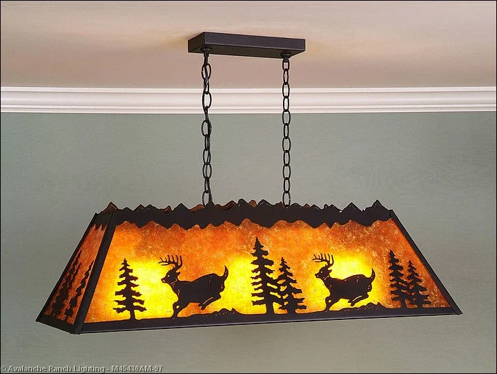 Crystal Ceiling Lights with High - Quality Swarovski CrystalsCrystal Ceiling Lights with High - Quality Swarovski CrystalsAvalanche Ranch Rocky Mountain-Mountain Deer Black Iron M45430AM-97 Pendant Light - Black Iron