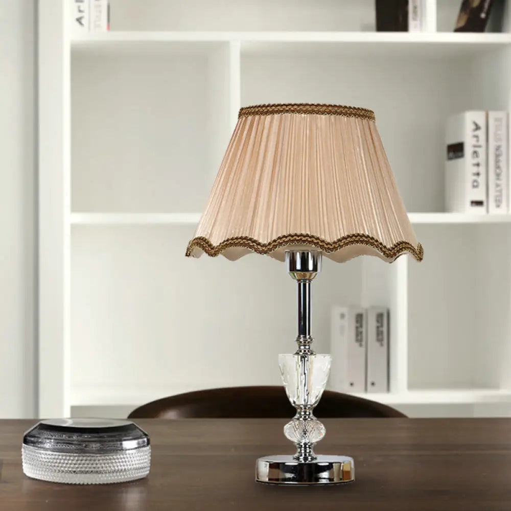 glass table lamps with a frosted surface for soft light diffusionglass table lamps with a frosted surface for soft light diffusionScalloped Nightstand Lamp: 1-Light Countryside Beige with Crystal Accent glass table lamps with a frosted surface for soft light diffusionglass table lamps with a frosted surface for soft light diffusionScalloped Nightstand Lamp: 1-Light Countryside Beige with Crystal Accent