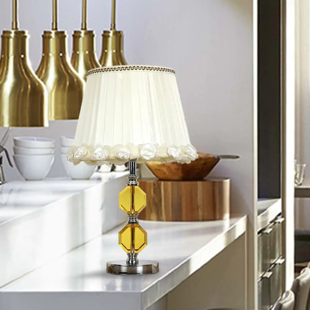metal table lamps with a matte black finish for a sleek appearancemetal table lamps with a matte black finish for a sleek appearanceTraditional Beveled Crystal Octagonal Table Lamp with Single Head in White