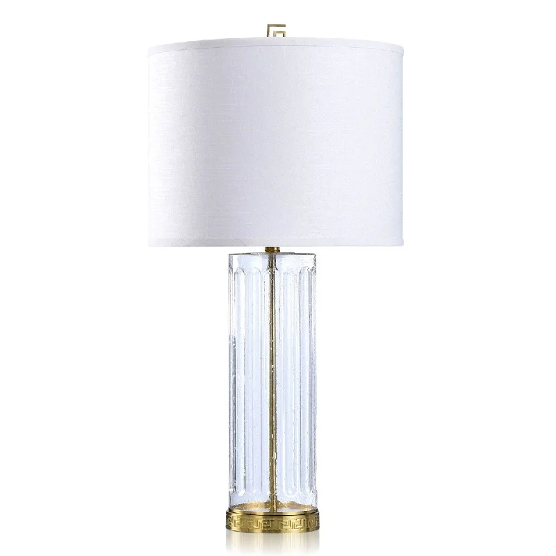 mid century modern table lamps with iconic designs for a stylish studymid century modern table lamps with iconic designs for a stylish studyDann Foley - Lifestyle Clear Seeded Glass Table Lamp - Polished Brass - White Shade