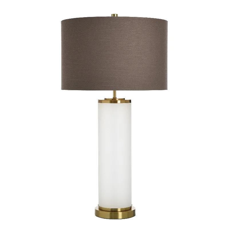 Frosted White, Polished Brass, Brown