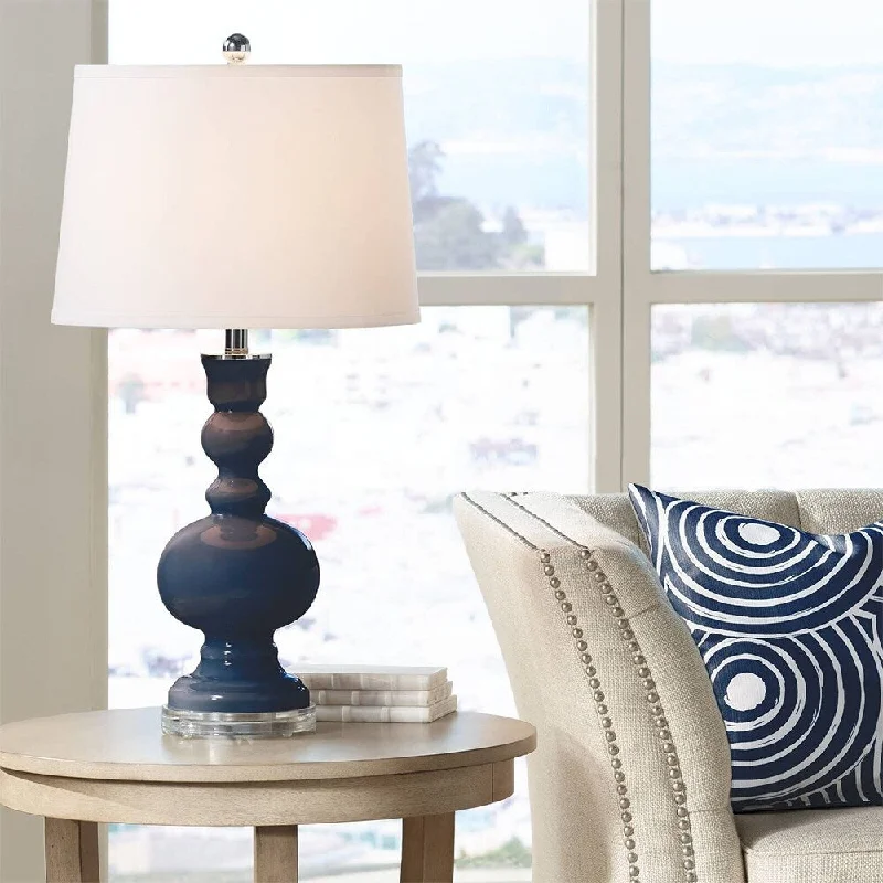 crystal table lamps with dazzling prisms for a glamorous effectcrystal table lamps with dazzling prisms for a glamorous effectModern Table Lamp Naval Blue Glass Apothecary White for Living Room - 16" x 30"