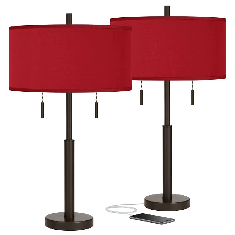 fabric table lamps with a linen shade for a relaxed and breathable lookfabric table lamps with a linen shade for a relaxed and breathable lookModern Table Lamps 25 1/2" High Set of 2 Bronze USB Red Shade - 15" x 25" fabric table lamps with a linen shade for a relaxed and breathable lookfabric table lamps with a linen shade for a relaxed and breathable lookModern Table Lamps 25 1/2" High Set of 2 Bronze USB Red Shade - 15" x 25"