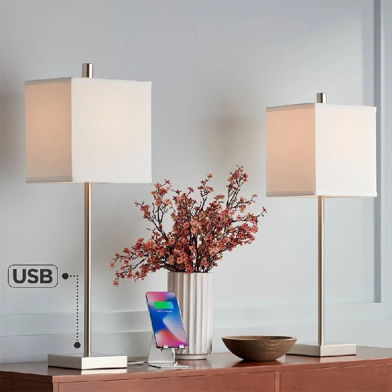 fabric table lamps with a linen shade for a relaxed and breathable lookfabric table lamps with a linen shade for a relaxed and breathable lookModern Table Lamps 26 1/2" High Set of 2 Brushed Nickel USB Port - 9" x 26" fabric table lamps with a linen shade for a relaxed and breathable lookfabric table lamps with a linen shade for a relaxed and breathable lookModern Table Lamps 26 1/2" High Set of 2 Brushed Nickel USB Port - 9" x 26"