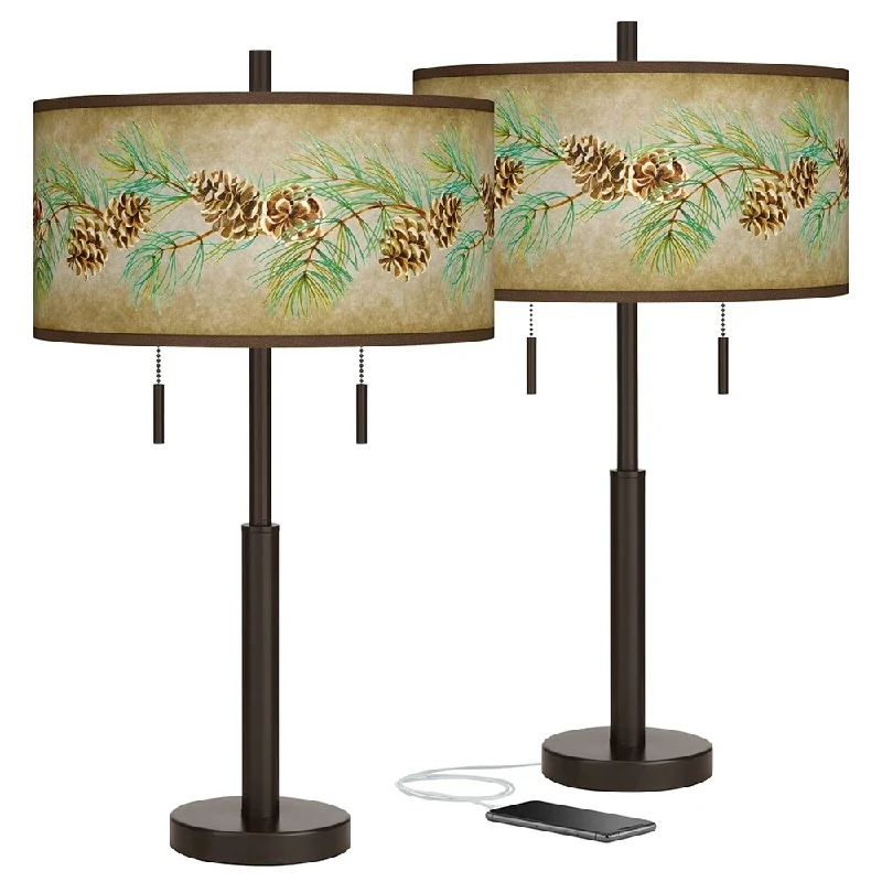 coastal style table lamps with nautical elements for beach housescoastal style table lamps with nautical elements for beach housesPine Cone Branch Bronze USB Table Lamps Set of 2 - 15" x 25" coastal style table lamps with nautical elements for beach housescoastal style table lamps with nautical elements for beach housesPine Cone Branch Bronze USB Table Lamps Set of 2 - 15" x 25"